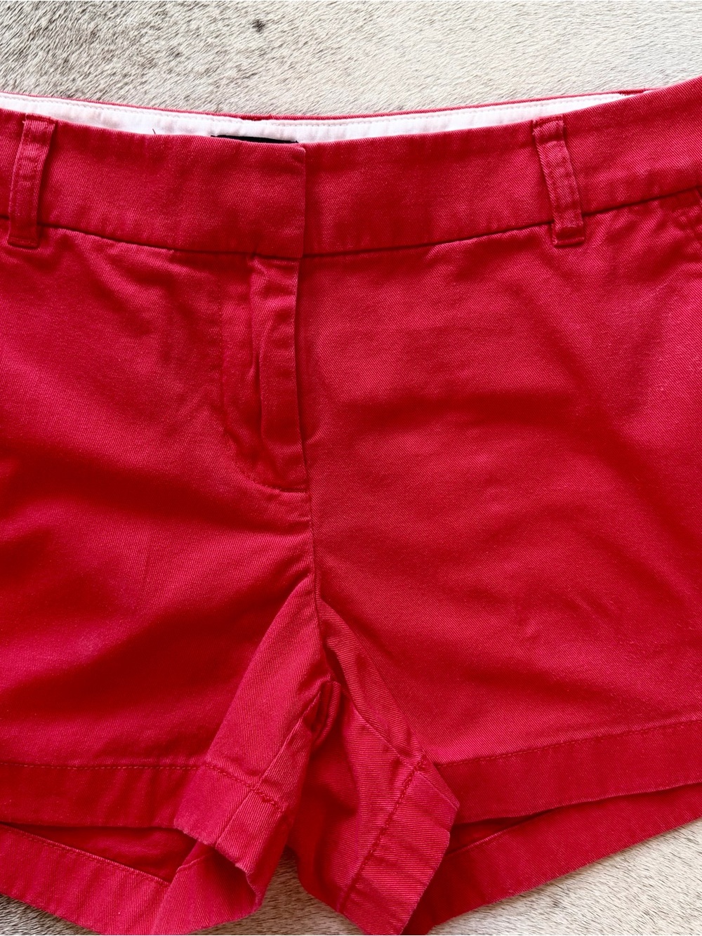 J. Crew Size 6 Red Tailored Cotton-Blend Chino Shorts